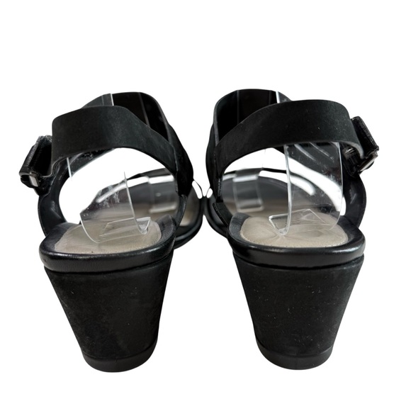 Ecco Touch 45 Strappy Black Leather Wedge Sandals Size 38/ US 7-7.5 - Picture 9 of 16